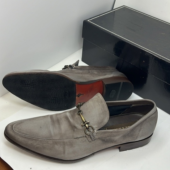 Cesare Paciotti Men’s Sz 7.5 Gray Silk Slip On Loafers main image 13